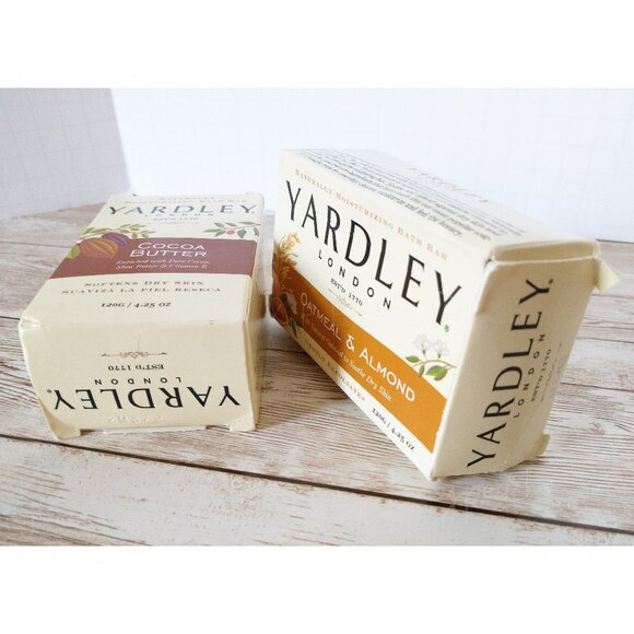 Yardley London Bar Soap Set of 2 New 4.25oz each Oatmeal & Almond, Cocoa Butter - Picture 2 of 8